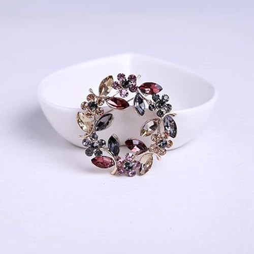 Image of GBAHFY Colours Crystal Brooch Pins Jewelry for Women Rhinestone Handmade Rose Floral Flower Brooches