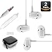 THE Electronics Wired 3.5MM Superb Sound Earphone/Earbuds/Headphones +1 Carry Case w/ Microphone Noise Isolating Headphones for work talk play workout gym smartphones tablets (White 2)