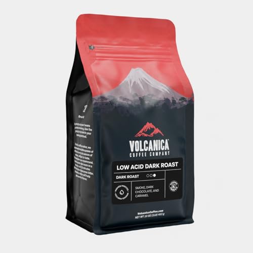 Low Acid Dark Roast Coffee, Whole Bean, 16 oz