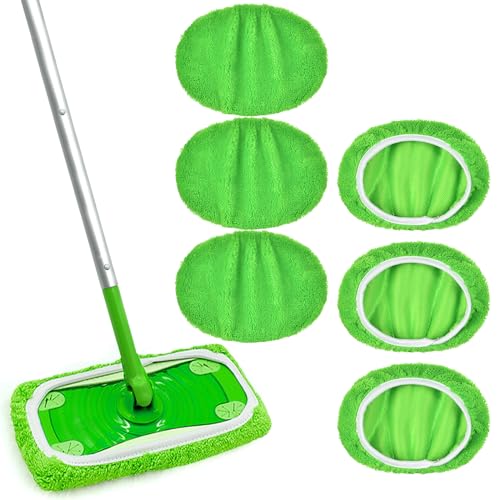 Immagine prodotto: Vicloon 6 Pezzi Panni Riutilizzabili per Swiffer Sweeper Mop, Riutilizzabili e Lavabili in Microfibra Panni per Pavimenti Asciutti e Bagnati, Panni Cuscinetti per Mocio in Microfibra di Ricambio