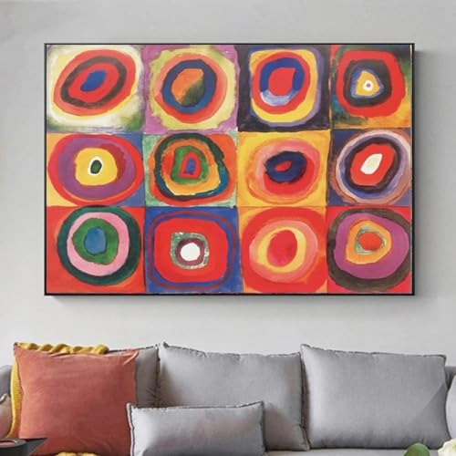 Affiches murales Kandinsky cercle rouge art abstrait 70x90 cm