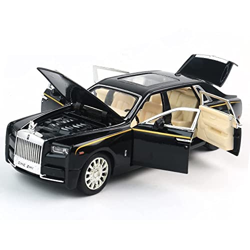 Erock 1：32 Rolls-Royce Phantom Model Car,Zinc Alloy Pull Back Toy Car With Sound And Light For Kids Boy Girl Gift，Collection Of Car Model Enthusiasts. (Black) #TOP10