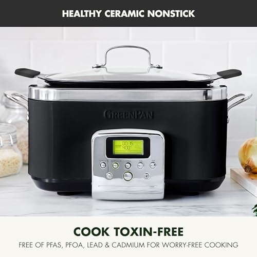 GreenPan-Elite-8-in-1-Programmable-6QT-Electric-Slow-Cooker-Dishwasher-Safe-Lid-Removable-Crock-PFAS-Free-Healthy-Ceramic-Nonstick-Multi-Cooker-Sear-SauteBrown-Steam-Basket-Roast-Black