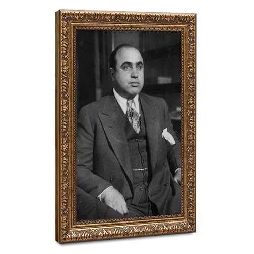 Toile Al Capone cadre a suspendre decoration murale vintage tableau salon 61x91