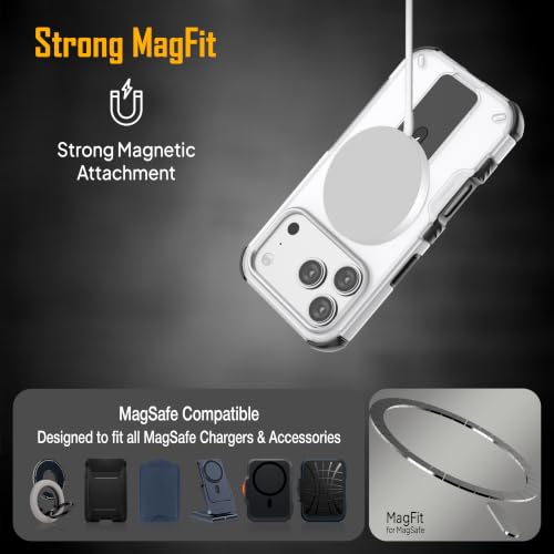 Image of ZAP CASE Matte Kickstand Case for iPhone 17 Pro | Magsafe Compatible | Premium Polycarbonate Back + Flexible TPU Bumper | Foldable Stand | Military-Grade Drop Protection | Anti-Fingerprint | White