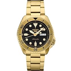 SEIKO-Automatic-Watch-for-Men-5-Sports-Collection-Mens-Sport-Watch-with-Stainless-Steel-Gold-Finish-Water-Resistant-100M