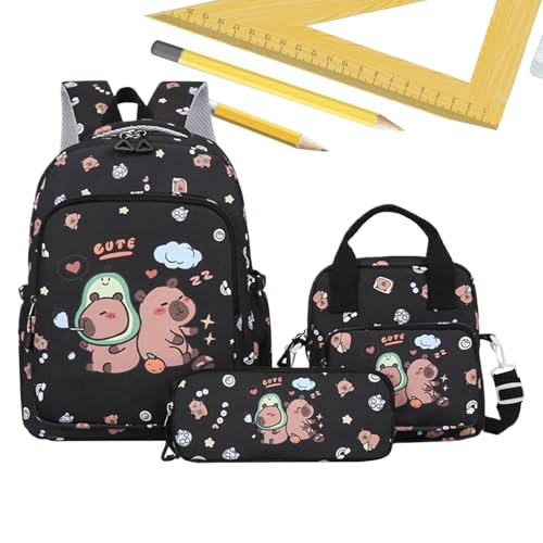 Elegante zaino con cartoni animati: accentuato da un affascinante motivo capibara, dona sia dolcezza che tendenza, rendendolo ideale per le persone che vogliono esprimere il loro fascino attraverso capi alla moda di tutti i giorni