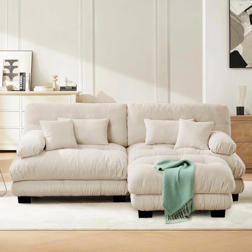 Image of SoarFlash L Shaped Couches for Living Room, Small Sectional Sofa Set with Reversible Chaise, Modern Designed Sleeper Sofas and Modular Couch Function, Suitable for Small Spaces in Apartment, Camel