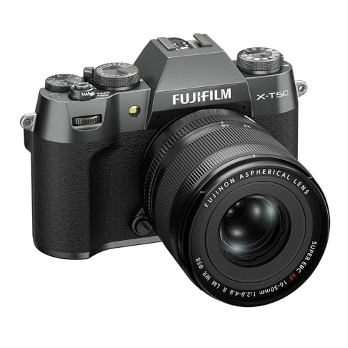 Fujifilm X-T50 40 MP APS-C X-Trans Sensor|Retro Style mirrorless Camera|4k/6.2k vlogging|High Speed Recording FHD 240fps|Advance AF with 16-50mm Optical Zoom Lens f/2.8-4.8 - Charcoal