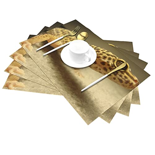 Set de table léopard résistant à la chaleur et imperméable lavable - 6
