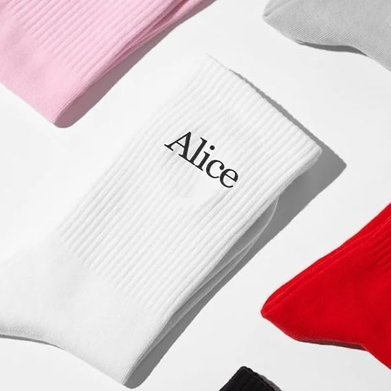 Custom Embroidered Socks, Custom Name Pair for Couples, Monogrammed Gifts for Girlfriend, Boyfriend, Valentine - Image 3