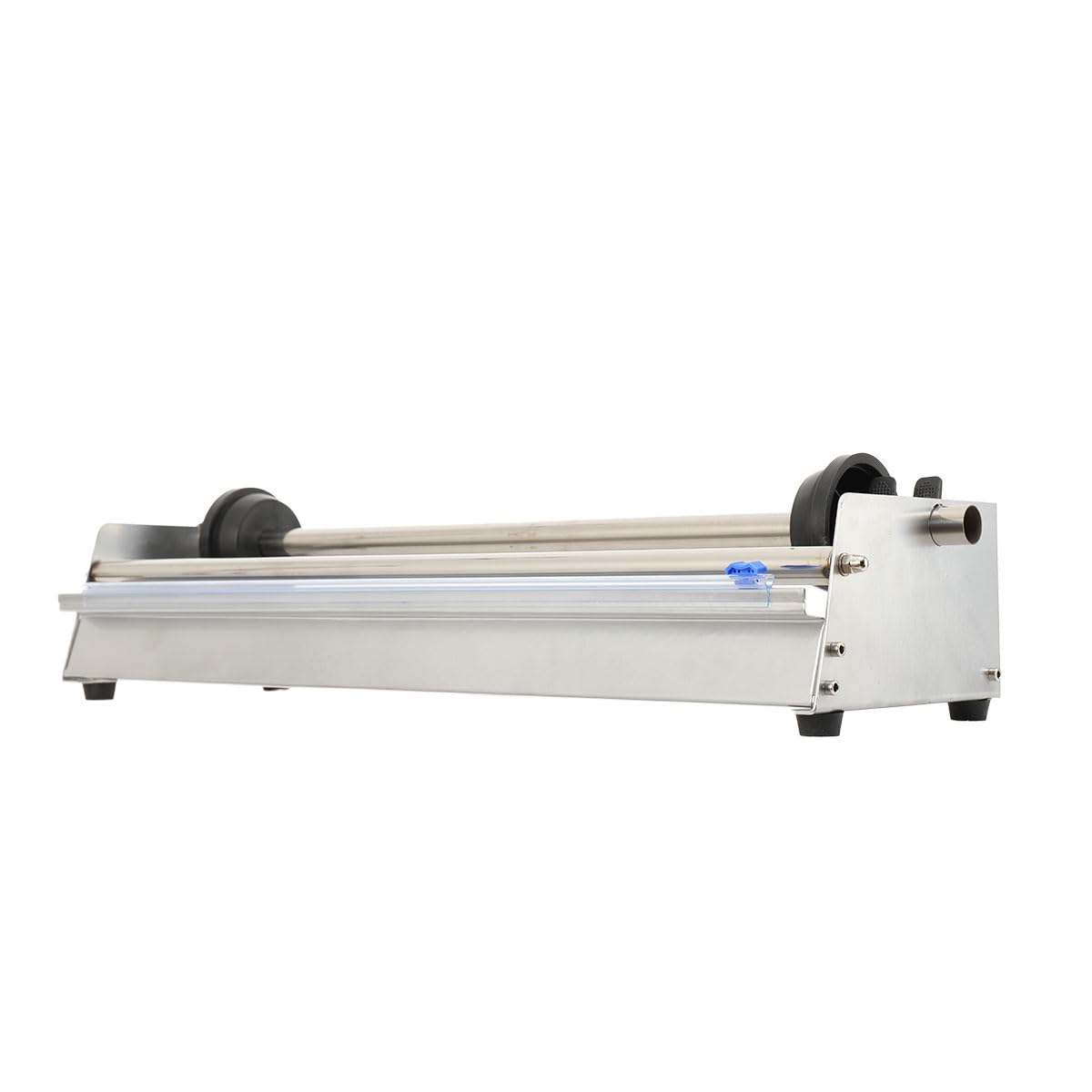 Edelstahl Folienspender Tisch Stretchfolienspender mit Cutter, Schrumpffolien Spenderhalter Folienschneidewerkzeug Manuell Verpackungsmaschine für Gewerbliche Gastronomiebetriebe Heimgebrauch