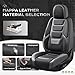Coverado Car Seat Covers Full Set, Seat Covers for Cars, Front Seat Covers and Back Seat Cover Waterproof Leather Automotive Seat Cover Universal Car Interior Protectors Cushion for Most Cars