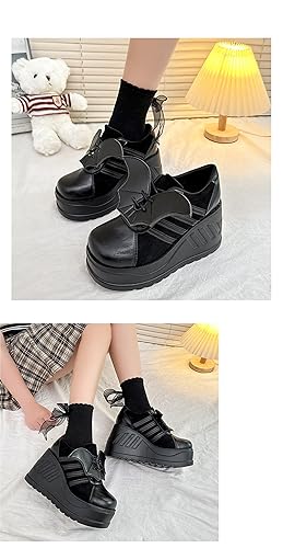 Image of Ulalaza Women Mary Jane Dress Pumps Lolita Shoes Cute Platform Gothic Double Ankle Strap Round Toe Chunky Heel Uniform Pumps Shoes Perfect for School Party Business Work Dance Date Night Club