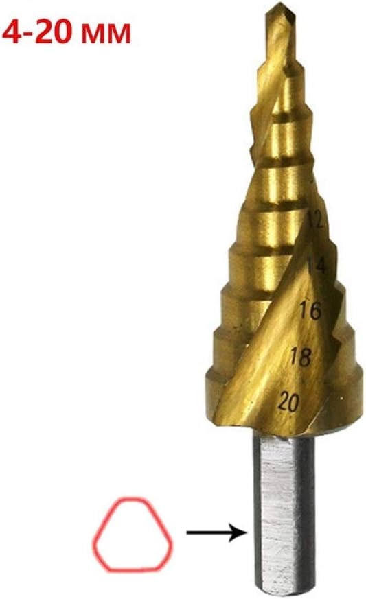 Wiertła do metalu, wiertło stopniowe z rowkiem spiralnym, wiertła stopniowe ze spiralnym rowkiem Hss 4-12/4-20/4-32 mm Narzędzia do cięcia stożkowego stopniowego Wiertło do metalu ze stali do obróbki