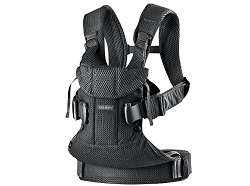 BabyBjörn Mochila Porta Bebé One Air, Malla 3D, Negro