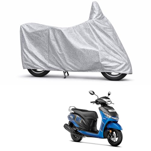 Image of 100% Waterproof Two Wheeler Body Cover Multi Layered Fabric Designed for Yamaha Alpha | Belt Buckle Lock | Silver Mag