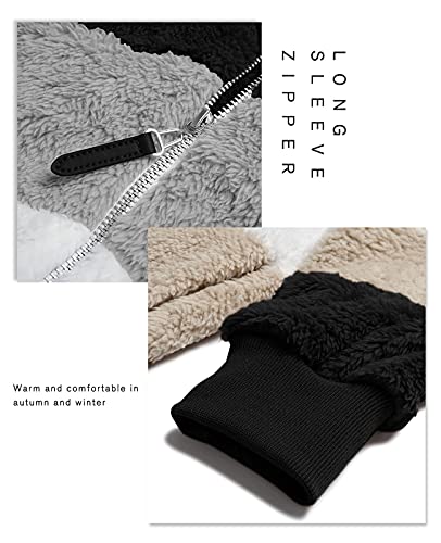ABINGOO Damen Mantel Kapuzenjacke Winterjacke Mode Warm Hoodie Pullover Jacken Reißverschluss Plüschjacke Fleecejacke Oberteile(Schwarz,XL)