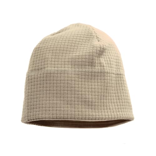 M MCGUIRE GEAR Grid Fleece Cap Beanie, One Size Fitted Cap for Cold Weather, Outdoor Activities and Winter Sports (Sand)