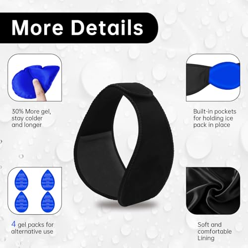 Image of Wisdom Teeth Ice Pack Head Wrap Jaw Face Ice Pack with 4 Gel Packs for Wisdom Teeth Removal Extraction Toothache Pain Relief Facial Face Oral Surgery TMJ Tonsillectomy Recovery Cosmetic Procedure Gift