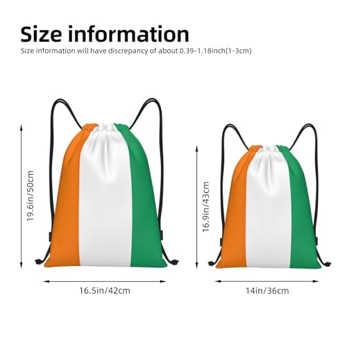 Flag of Cote d'Ivoire print Drawstring Bag Sack Gym Bag Ditty Bag for Gym Traveling, Hiking, Yoga, Shopping for Adult4