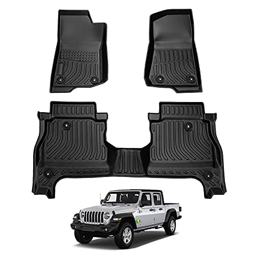 Vehicle Specific Fit Floor Mats for Jeep Gladiator JT 2020-2026 4-Door All Weather Floor Liners for Gladiator Accessories Heavy Duty Car Floor Mat