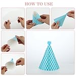 Thinp 11 Pcs Adorable Party Hats Set - 9 Cone Hats with Pom Poms & 2 Paper Crowns for Pet Birthday Party Decor - Image 4
