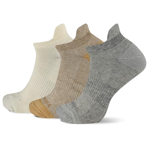 Merrell Unisex-Adult Wool Everyday Hiking Low Cut Socks - 3 Pairs - Cushioned Moisture Wicking
