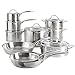 ProCook Professional Stainless Steel - Batterie de Cuisine Induction Sans Revêtement - Set 12 Pièces Avec Casseroles Poêles Marmite Faitout Bas Sauteuse & Panier Vapeur - Inox 18/10