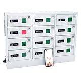 Cellphone Charging Station, 12 Slots Cellphone Locker with Combination Lock Phones Storage Pocket with 3 in 1 Charging Ports for Most Phones, for Office Classroom Conference Rooms