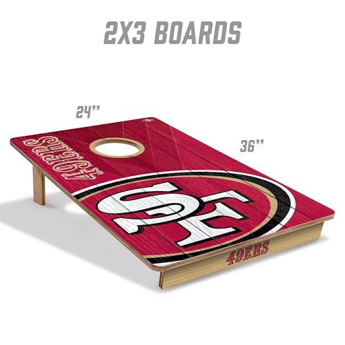 Image of YouTheFan NFL 2' x 3' Wood Cornhole Game with Logo Bags