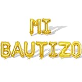 Gold Mi Bautizo Letter Balloons 9Pcs 16in Balloon Foil Letter Decorations Party Decor Gold Letter Balloons Mi Bautizo Party Supplies