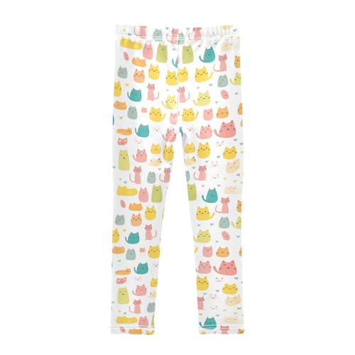 KLL Colorful Neon Cat Toddler Girl Legging Fashion Full Length Activewear Gym2