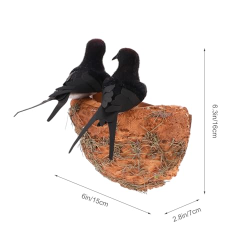Image of 2 Sets Simulated Swallow Nest Decor Artificial Bird Nest Adornment Photography Prop Miniature Ornaments Foam