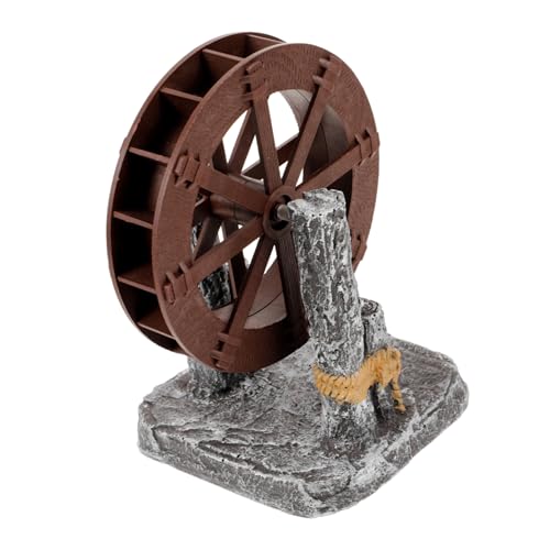 Gadpiparty 水槽の装飾 池 空気 プール 噴水 ポンプ 動力を与えられた 鉢植えの風景ホイールの装飾 シミュレーションホイール 人工岩場回転車輪 マイクロ水車 テーブル万年筆 プラスチック