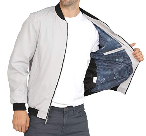 WULFUL Mens Casual Lightweight Jacket Softshell Flight Bomber Jacket Varsity Windbreaker - Image 4
