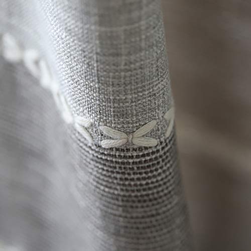 Vogol Chenille Jacquard Elegant Curtains Simple Style Grommet Window Panels For Bedroom Living Room,Two Panels, 42X84, Gray #TOP3