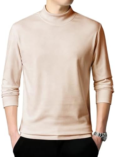 （01:00時点） [EZATING] メンズ Ｔシャツ 秋冬服 防寒インナー 両面起毛 ハイネック 暖かい ロングtシャツ 長袖 厚手 サーマルクルーネックロングスリーブ カットソー ティーシャツ 大きいサイズ 無地 2XL