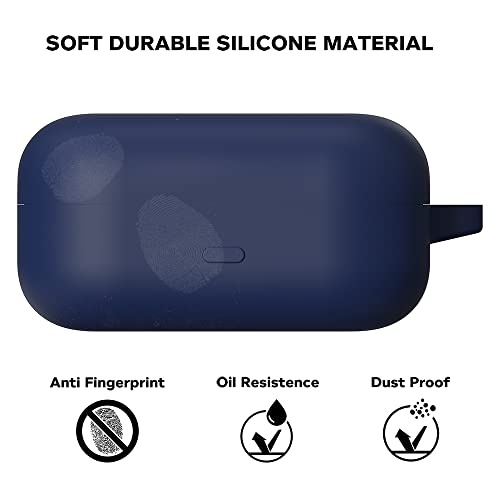 Image of Sounce Earphone Case Cover Compatible for Realme 3s Buds, Soft Silicone Skin Case Cover Shock-Absorbing Protective Case with Keychain [Front LED Visible] (Blue)