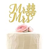 Mr & Mrs with Chinese Asian Xi Cake Topper - Chinese Traditional Happiness Wedding Party Decorations