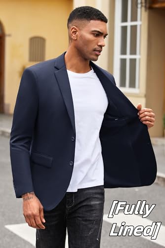 Image of COOFANDY Mens Casual Blazer Slim Fit Suit Jacket Lightweight Knit Sport Coat Two Button Blazer Jacket