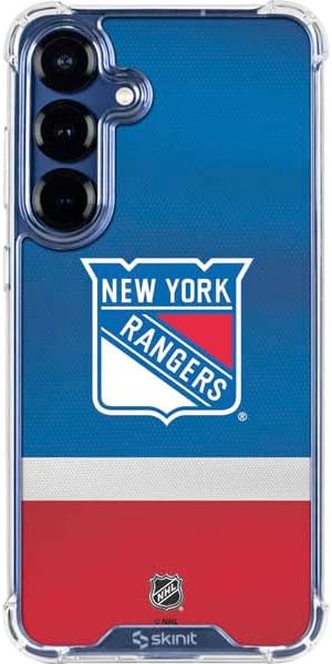 Skinit Clear Phone Case Compatible with Galaxy S25 - Officially Licensed NHL New York Rangers Jersey Design