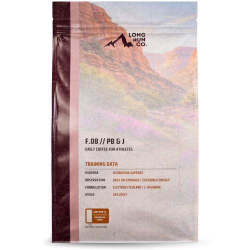 Image of Long Run Coffee - Daily Coffee for Athletes with Essential Electrolytes & L-Theanine - Hydration Protection + Easy on Stomach + Natural, Sustained Energy + Recovery for Runners and Athletes [Freshly Ground, Peanut Butter & Jelly]