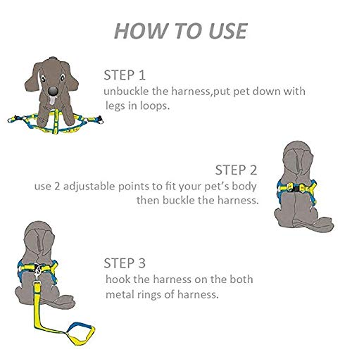 Crivers 3Pc Pet Package Before The Bosom, Oxford Cloth,Dog Cat Carrier Sling Hands Free,And Cowboy Chest Strap Traction Rope(L) #TOP6