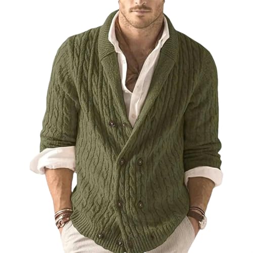 Pull tricoté pour homme vêtement chaud hiver veste maille extensible double boutonnage