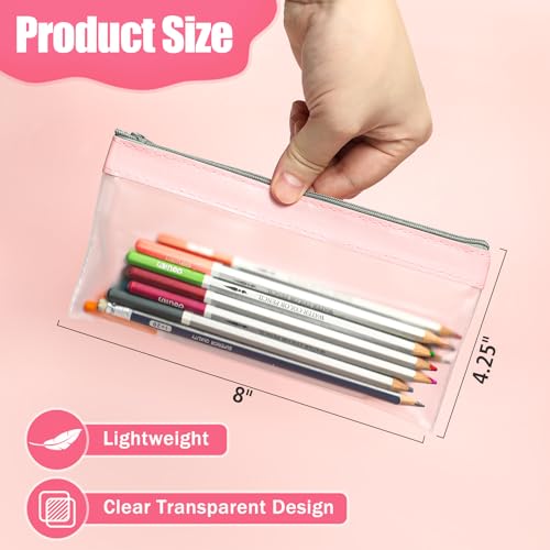 Image of 4 Pack Clear Pencil Pouch, Cute Pencil Case, Pencil Bag With Zipper | Teen Portable Pencil Pouch for School & Stationery Supplies
