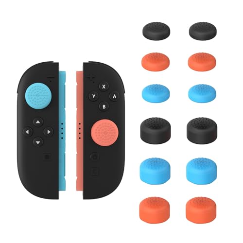 kicder 12 Pack Thumb Grips for Nintendo Switch 2 (2025) - Anti-Slip Joystick Covers, Prevent Wear & Tear, Enhance Control & Grip