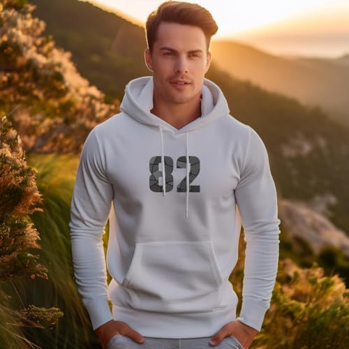 Sweat à capuche gris chiné chaud et ample style vintage numéro 82 - 2