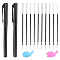 AOZUO 2 Stück Magischen Stiften, mit 10 Nachfüllpackungen, Unsichtbaren Tinte Zauberstifte Kinder Wiederverwendbares Handschrift Nachziehen für Kinder Kalligraphie Stifte Zahlen Zeichnung Buchstaben