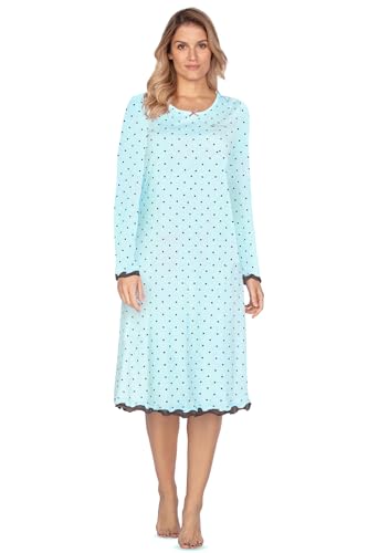 Chemise de nuit e.Femme Marion en coton modal haut de gamme, coloris menthe, 52